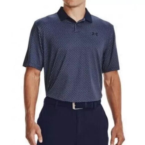 Under Armour 1377377-411 Men Sz 3XL Navy/Red Performance 3.0 Printed Polo Shirt - Picture 9 of 10